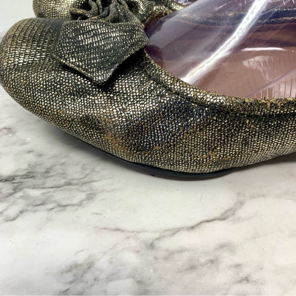 Earthies Rubio Metallic Bow Hidden Wedge Comfort Shoes 9.5 Edgy Artsy Balletcore - Picture 10 of 16